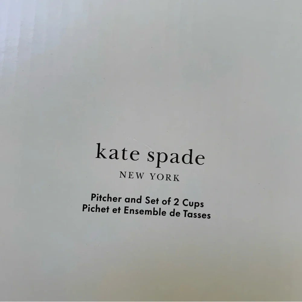 Kate Spade Lemon Pitcher 58 oz & 2 Stackable 12 oz Tumblers Acrylic Set